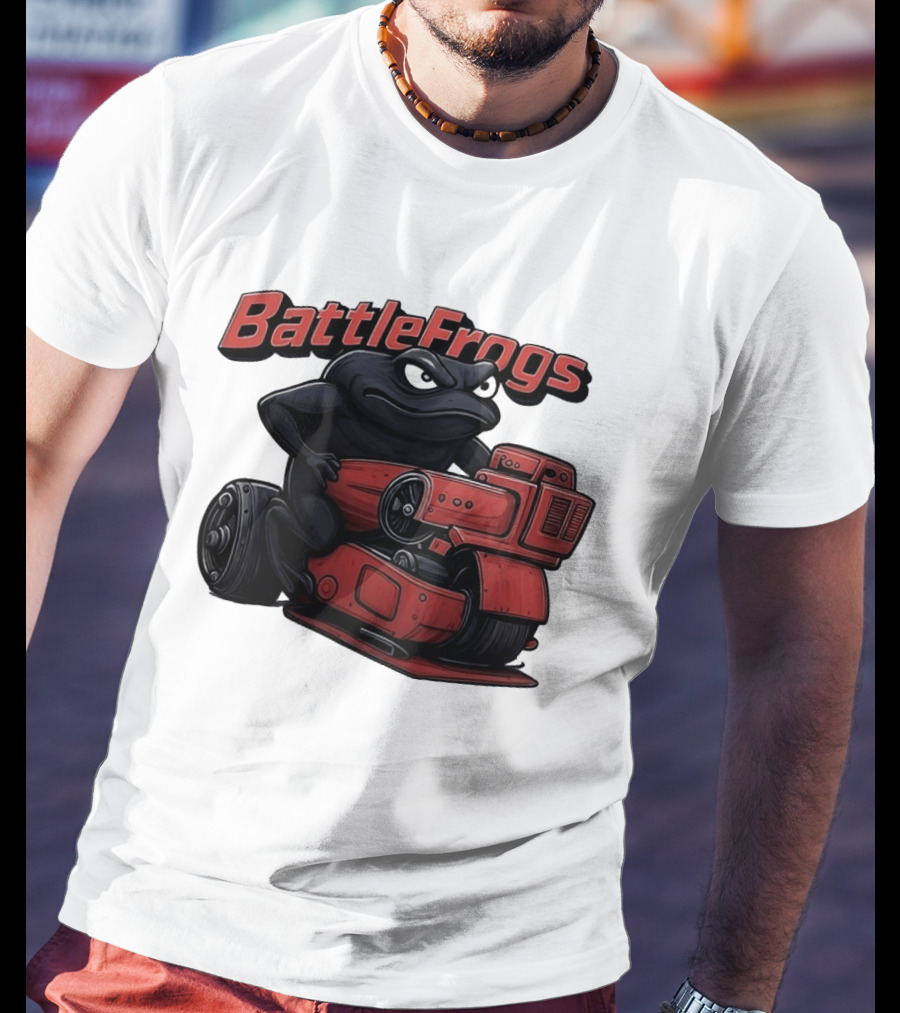 BattleFrogs Frog Riding Red Motorcycle T-Shirt