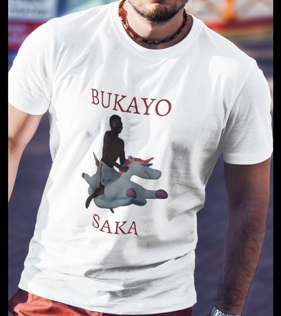 Bukayo Saka Riding Unicorn Arsenal Football T-Shirt