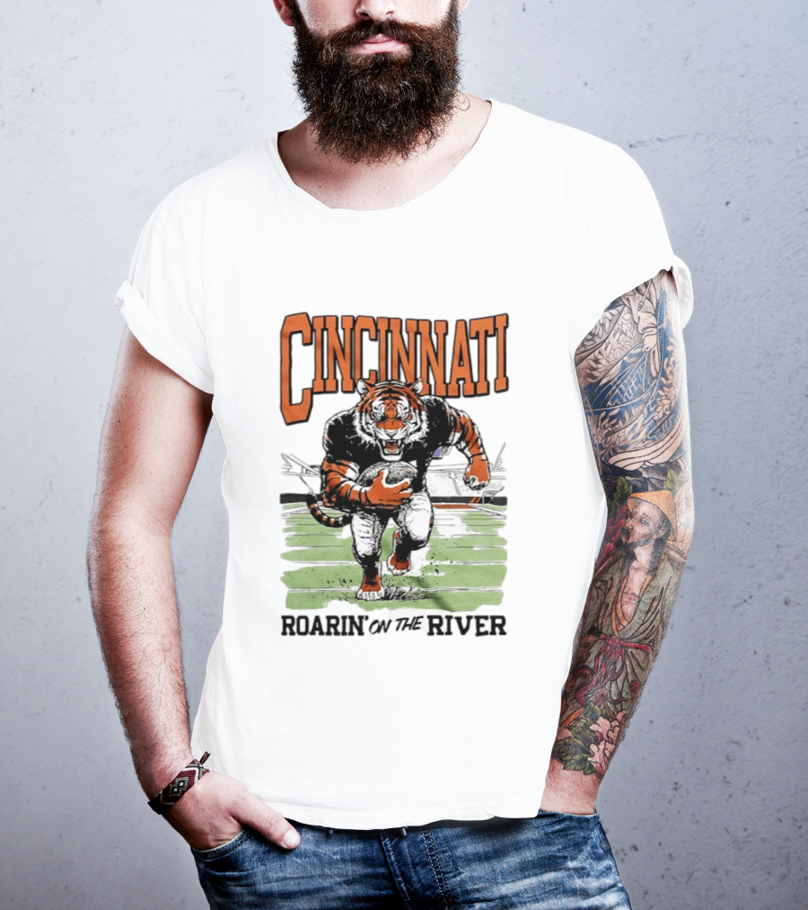Cincinnati Roarin On The River Tiger Football Tiger T-Shirt