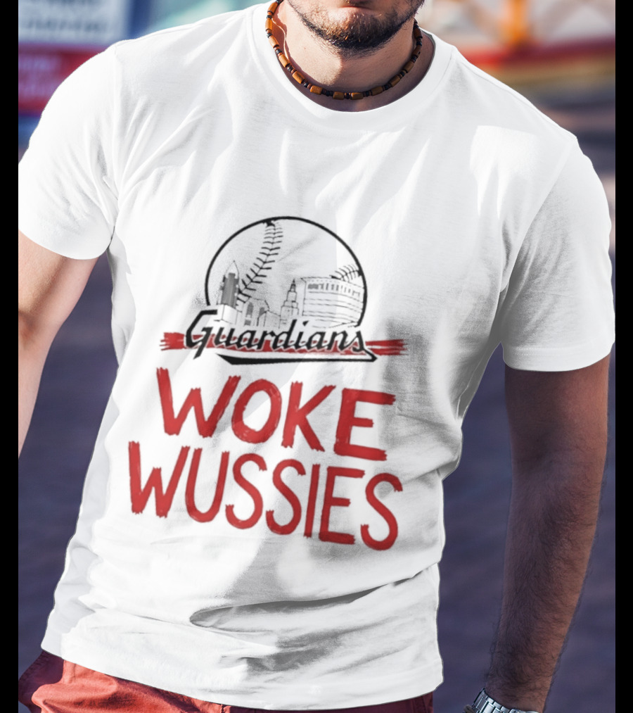 Cleveland Guardians Woke Wussies Baseball City Skyline T-Shirt