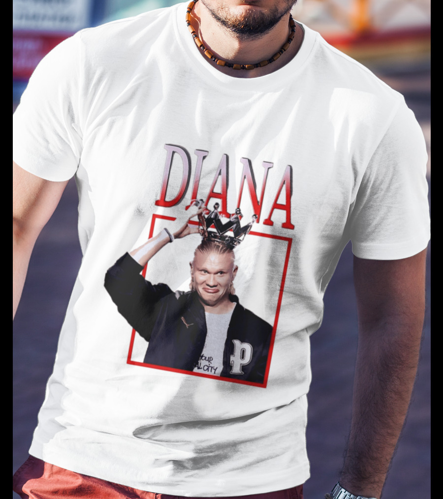 Erling Haaland Diana The People's Princess P Letter Jacket Crown T-Shirt