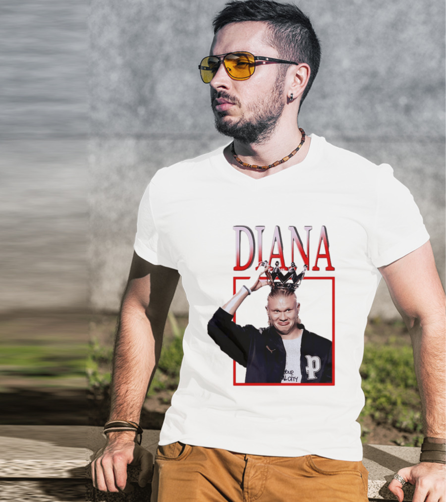 Erling Haaland Diana The People's Princess P Letter Jacket Crown T-Shirt