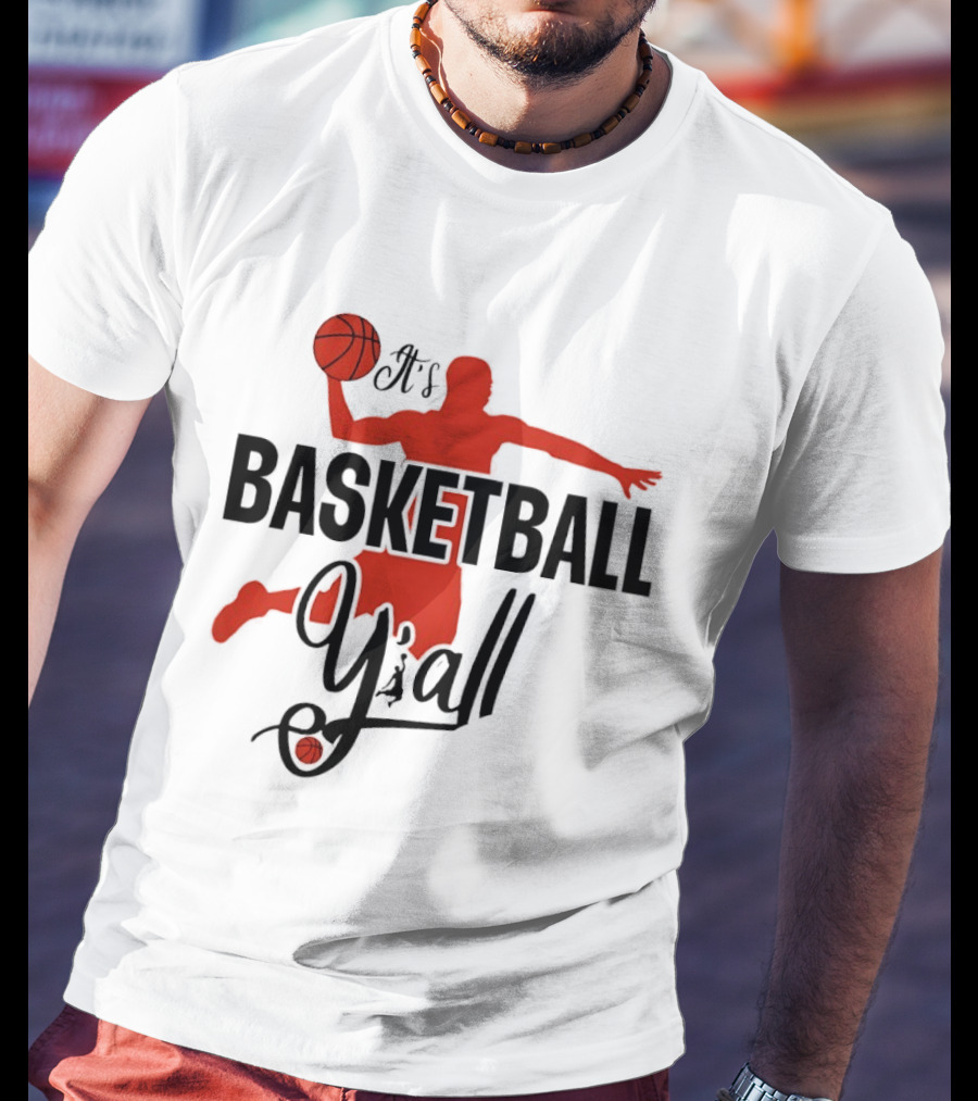 Basketball Y'all Dunking Silhouette And Ball In Red T-Shirt