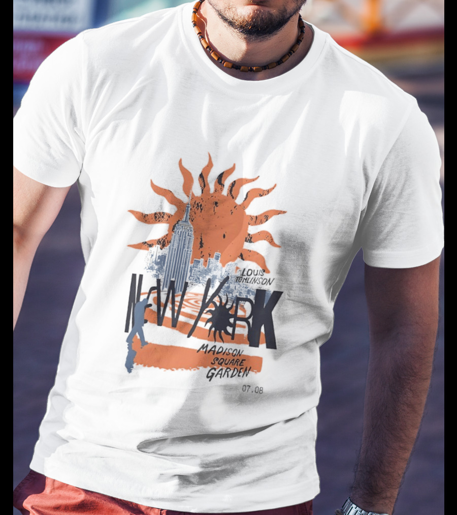 Louis Tomlinson New York Madison Square Garden 07.08 Sun And Skyline T-Shirt
