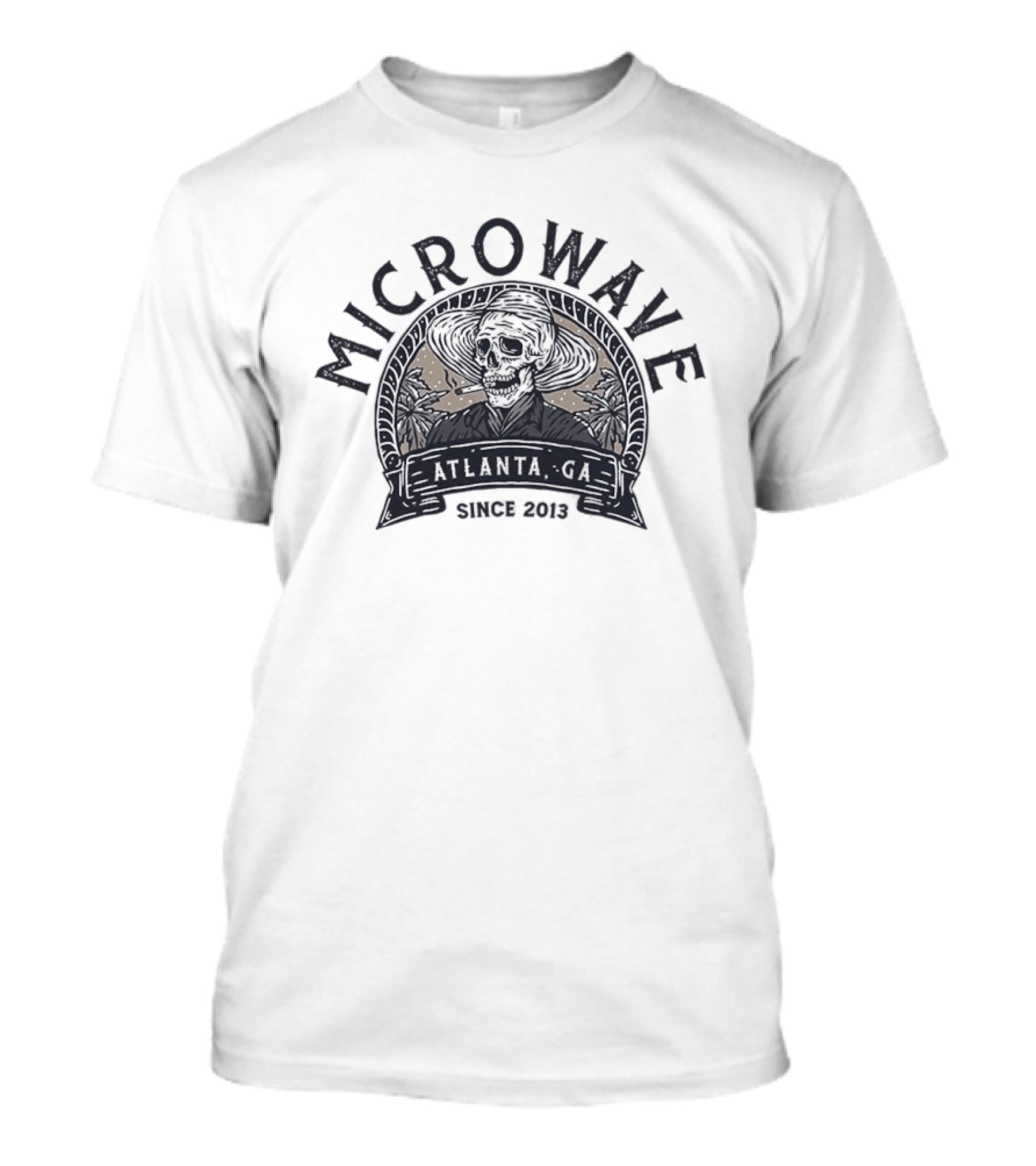Microwave Atlanta GA Since 2013 Skull Straw Hat T-Shirt