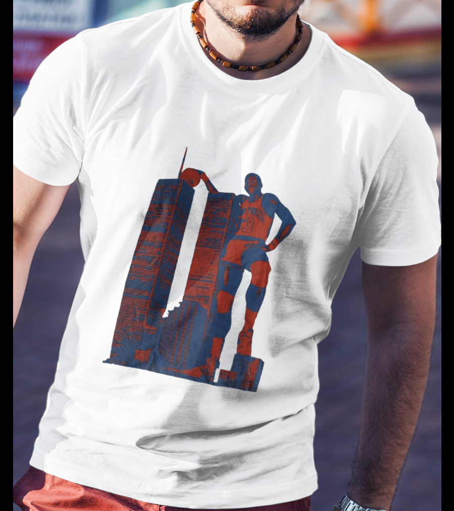 Patrick Ewing New York Knicks Twin Towers Basketball T-Shirt