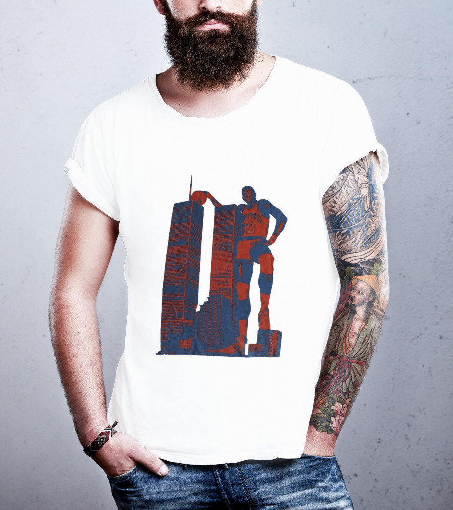 Patrick Ewing New York Knicks Twin Towers Basketball T-Shirt