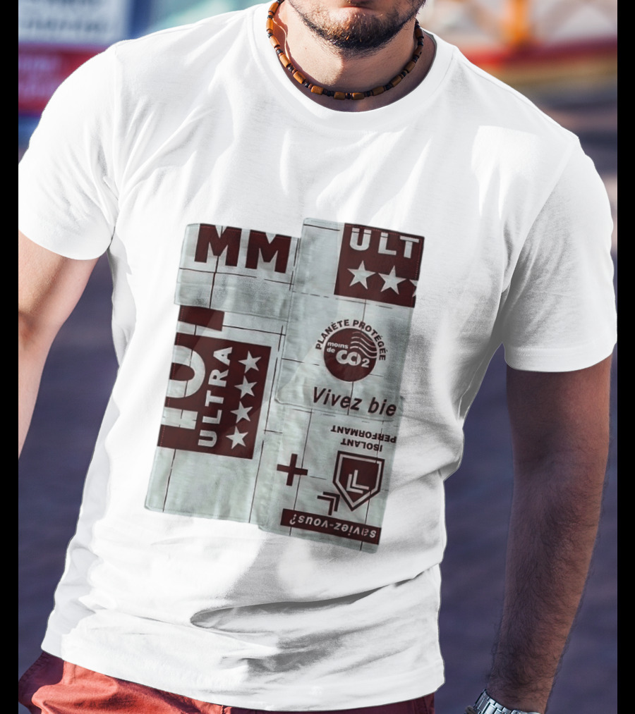 MM ULTRA Planete Protegee Moins De CO2 Vivez Bien Eco Friendly T-Shirt