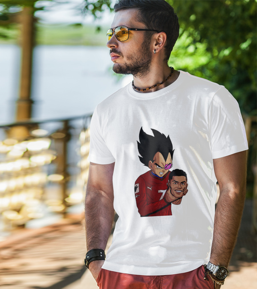 Vegeta Holding Ronaldo Head Puma Jersey Collaboration T-Shirt