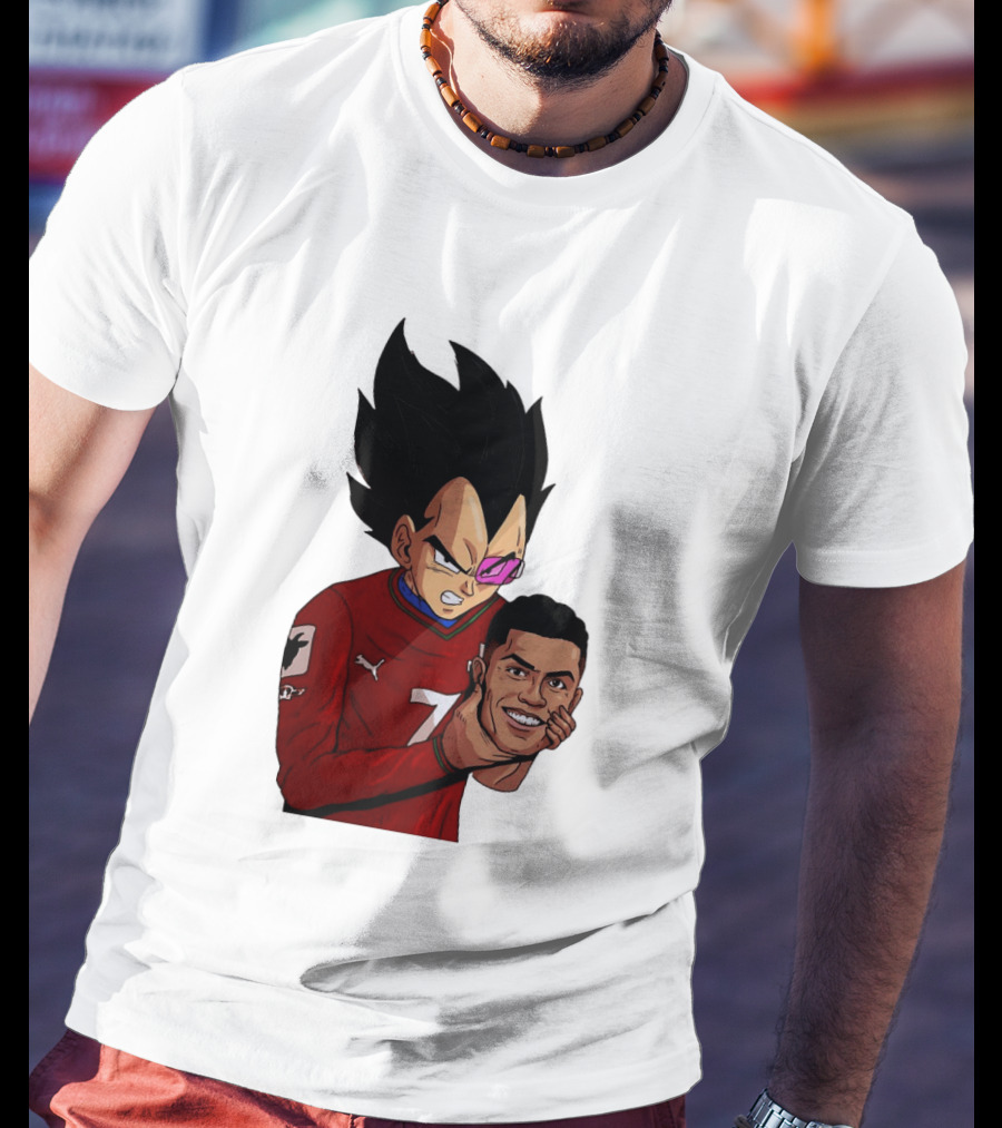 Vegeta Holding Ronaldo Head Puma Jersey Collaboration T-Shirt