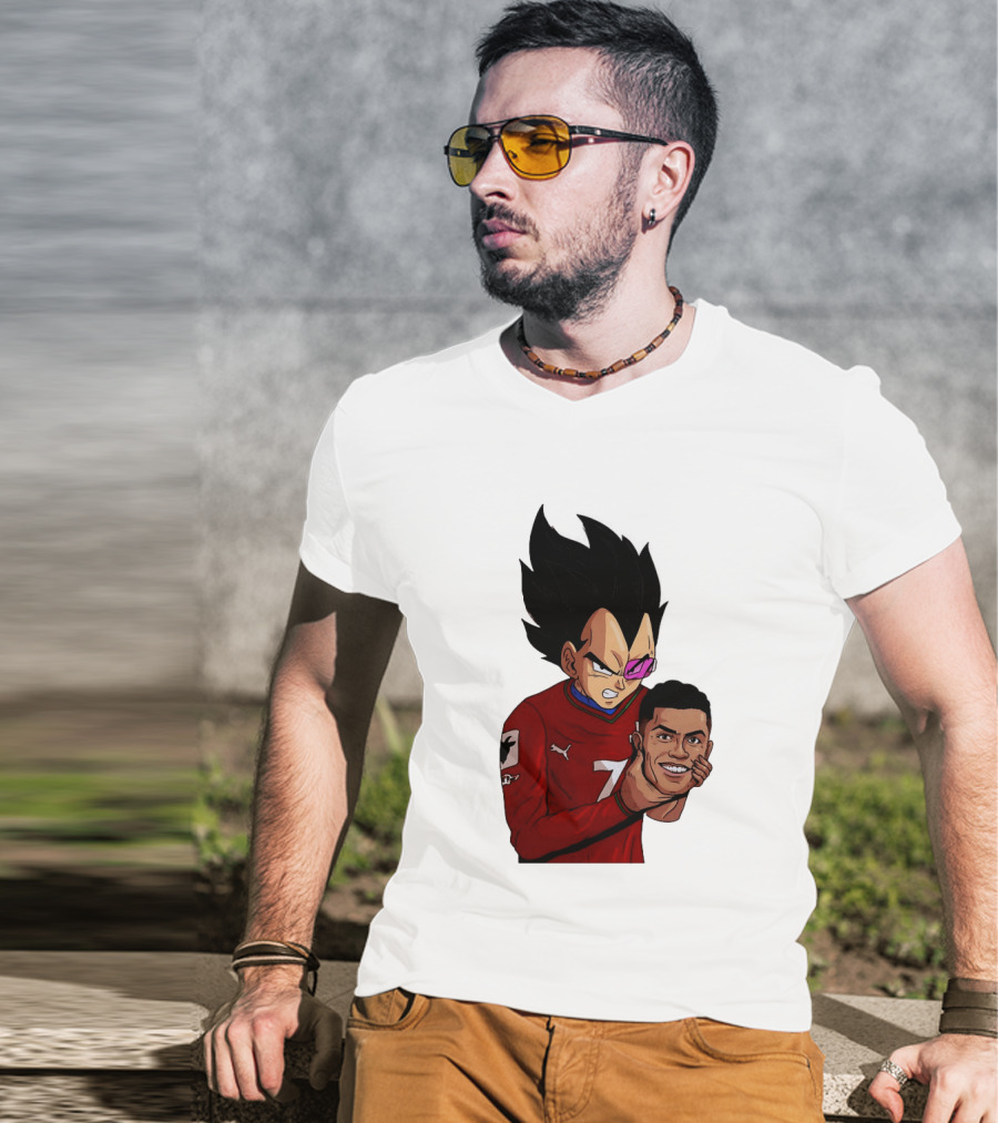 Vegeta Holding Ronaldo Head Puma Jersey Collaboration T-Shirt