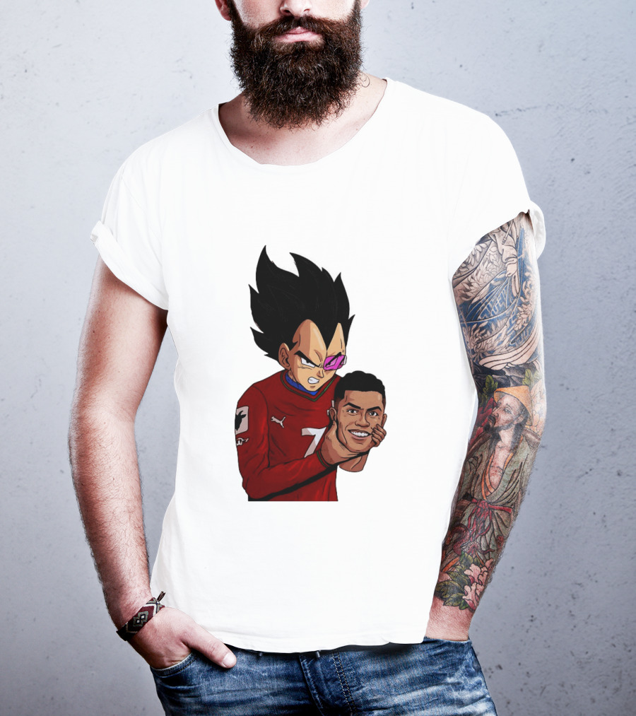 Vegeta Holding Ronaldo Head Puma Jersey Collaboration T-Shirt