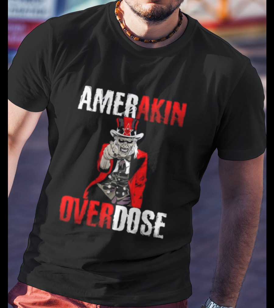 Amerakin Overdose Uncle Sam Horror Industrial Metal T-Shirt