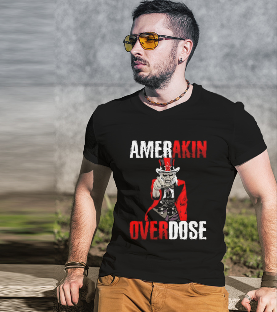 Amerakin Overdose Uncle Sam Horror Industrial Metal T-Shirt