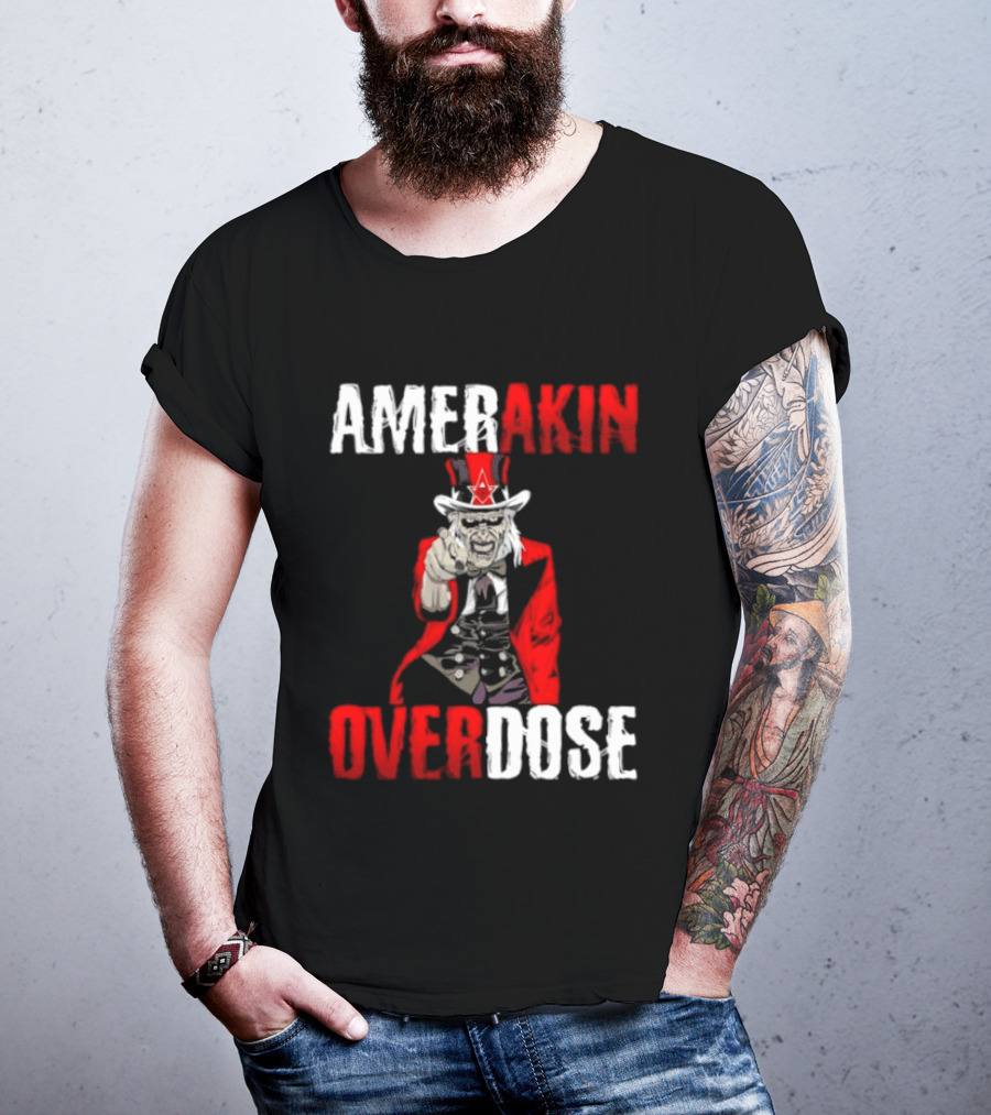 Amerakin Overdose Uncle Sam Horror Industrial Metal T-Shirt