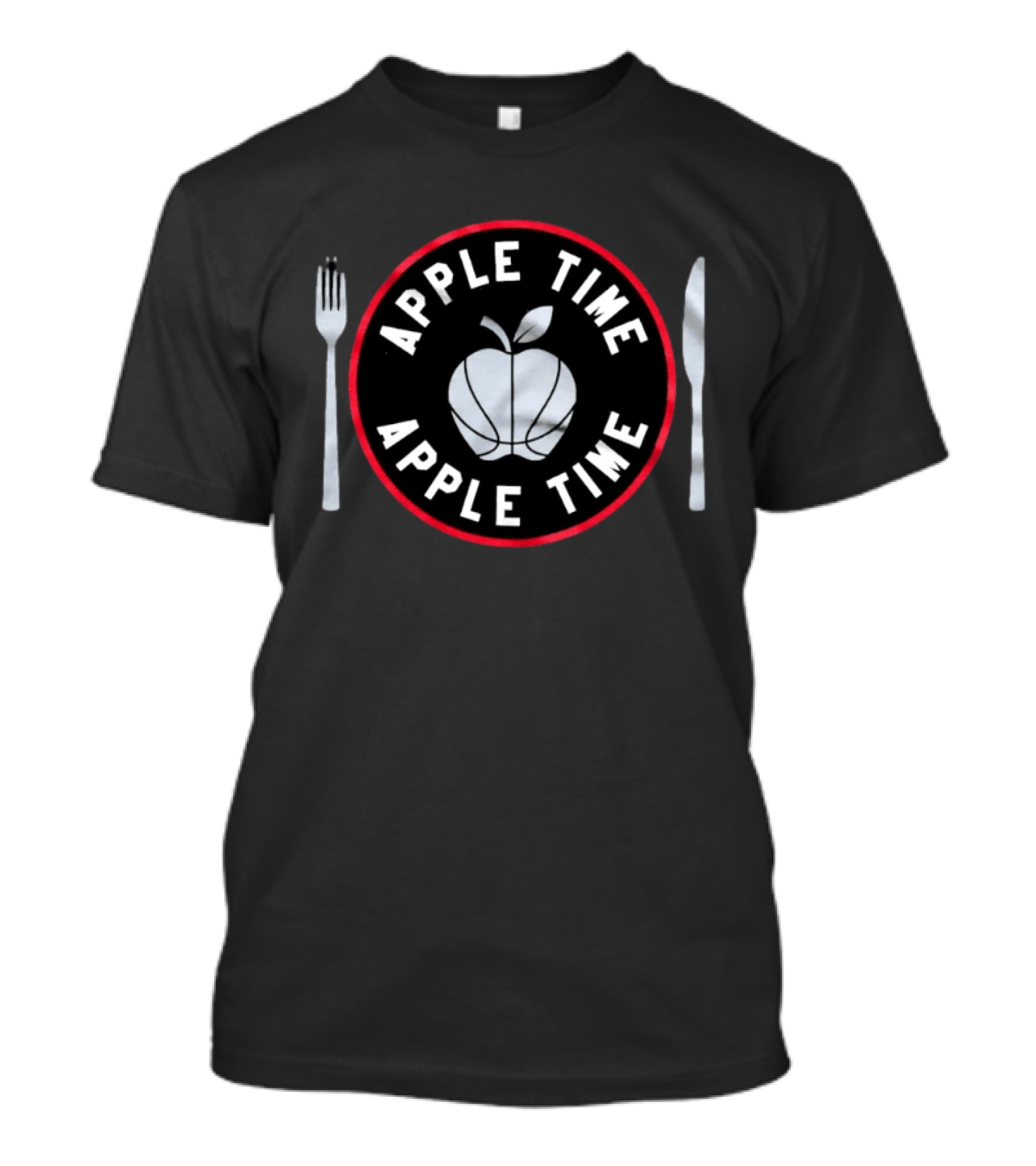 Apple Time Apple Time Basketball Fork Knife T-Shirt