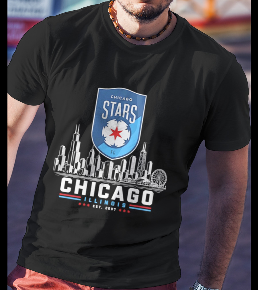 Chicago Stars FC Skyline Illinois Est 2007 T-Shirt