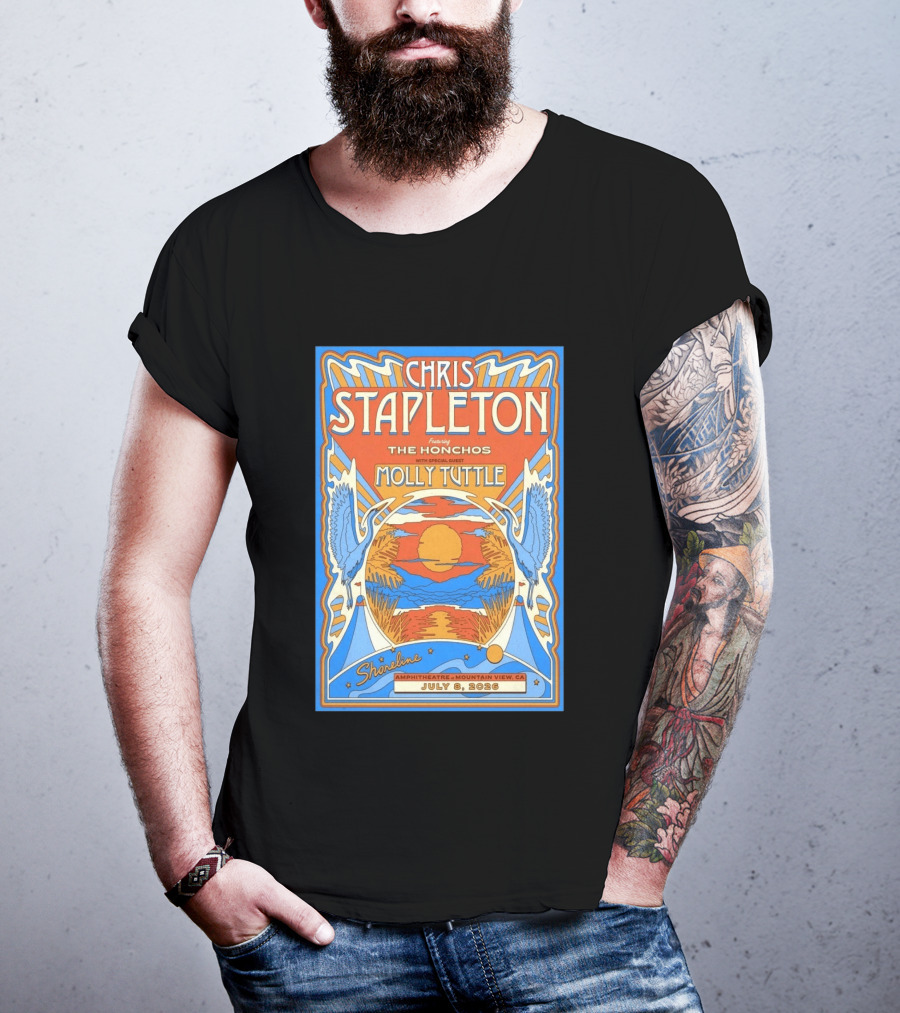 Chris Stapleton Featuring The Honchos Molly Tuttle Shoreline Amphitheatre Mountain View CA July 8 2026 T-Shirt