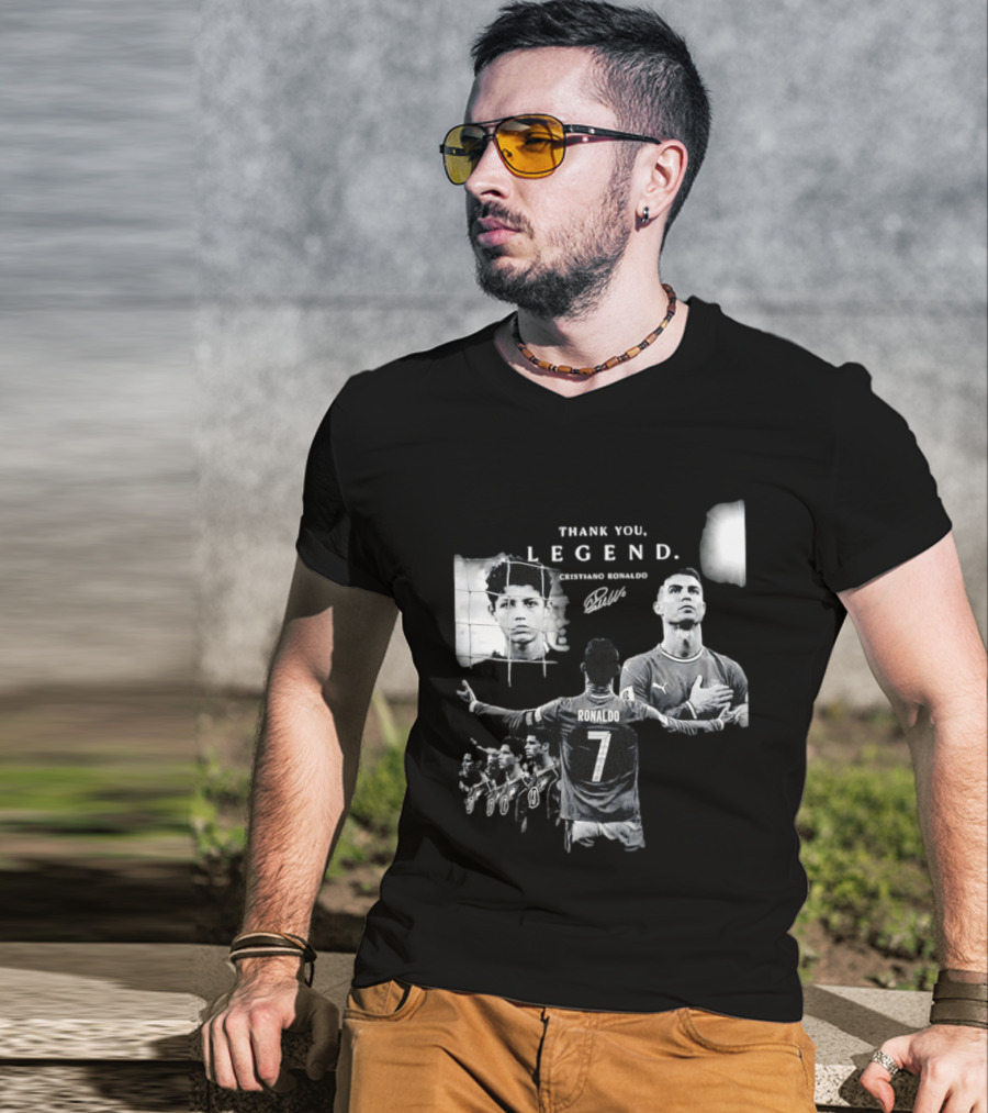 Cristiano Ronaldo Thank You Legend Portugal Number 7 Football T-Shirt