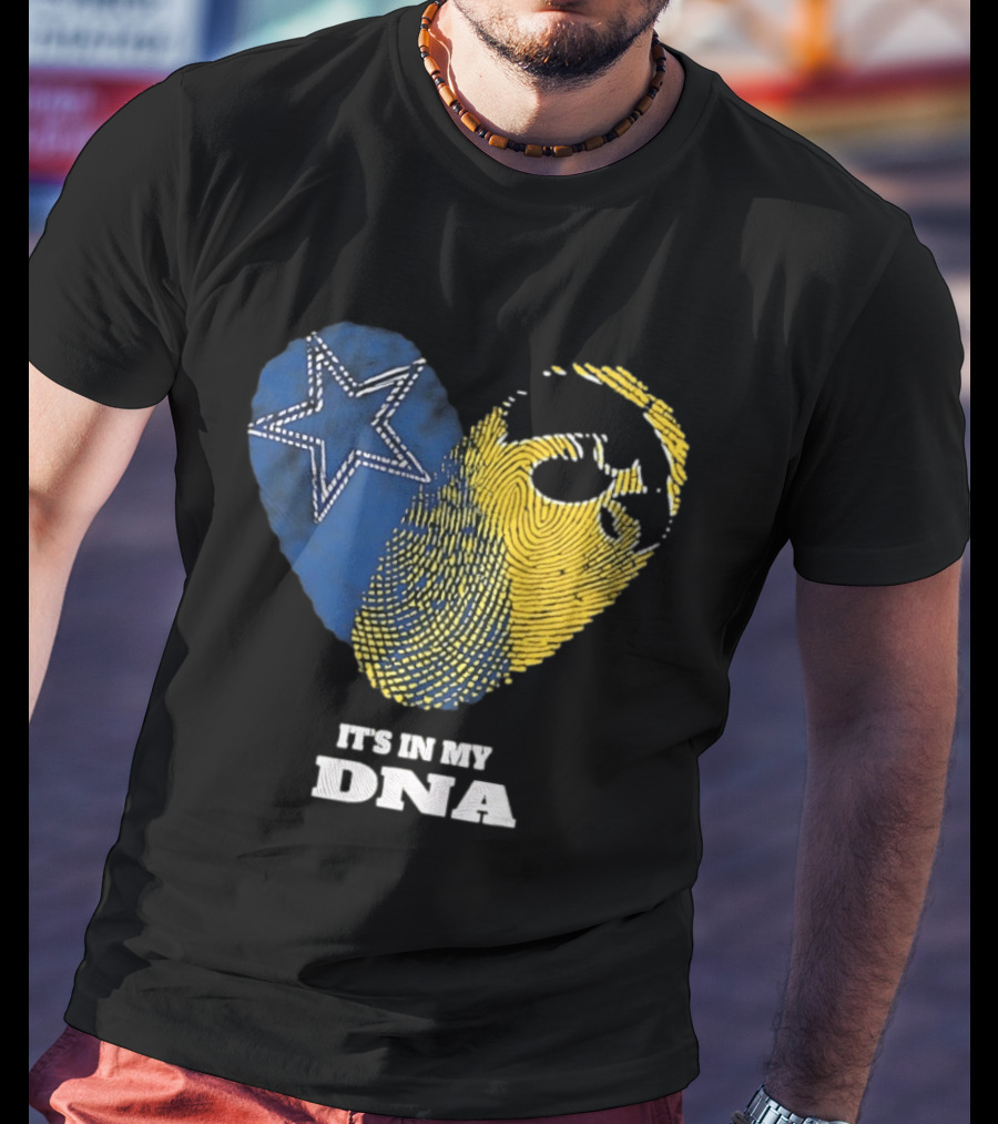 Dallas Cowboys Iowa Hawkeyes Fingerprint It's In My DNA T-Shirt