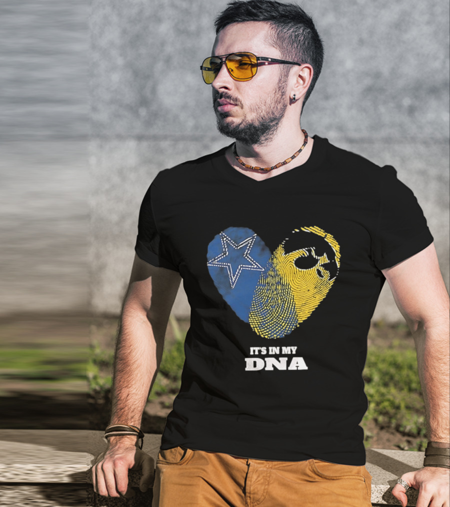 Dallas Cowboys Iowa Hawkeyes Fingerprint It's In My DNA T-Shirt