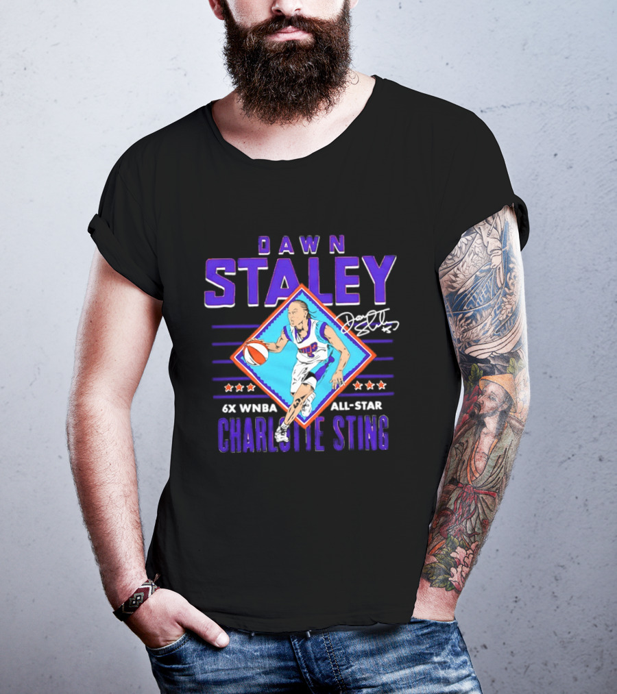 Dawn Staley Charlotte Sting 6x WNBA All Star Basketball Legend T-Shirt