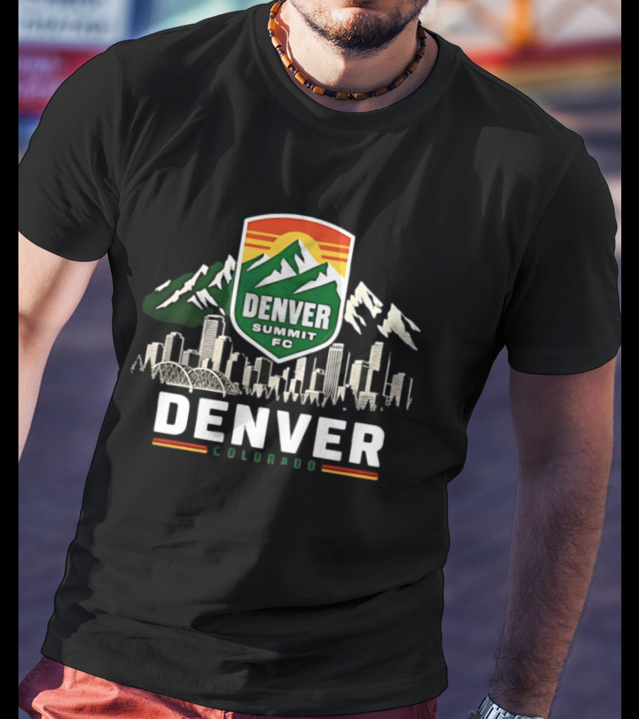 Denver Summit FC Skyline Denver Colorado City Mountains T-Shirt
