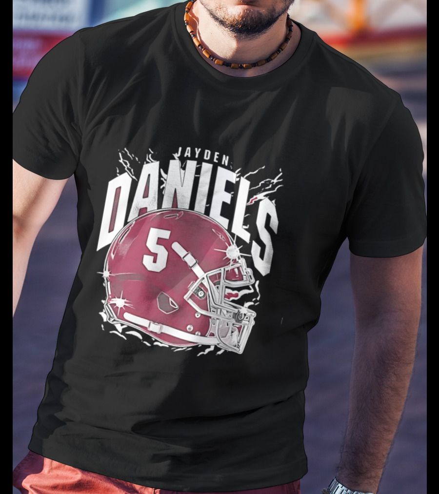 Jayden Daniels 5 Football Helmet Washington Commanders T-Shirt
