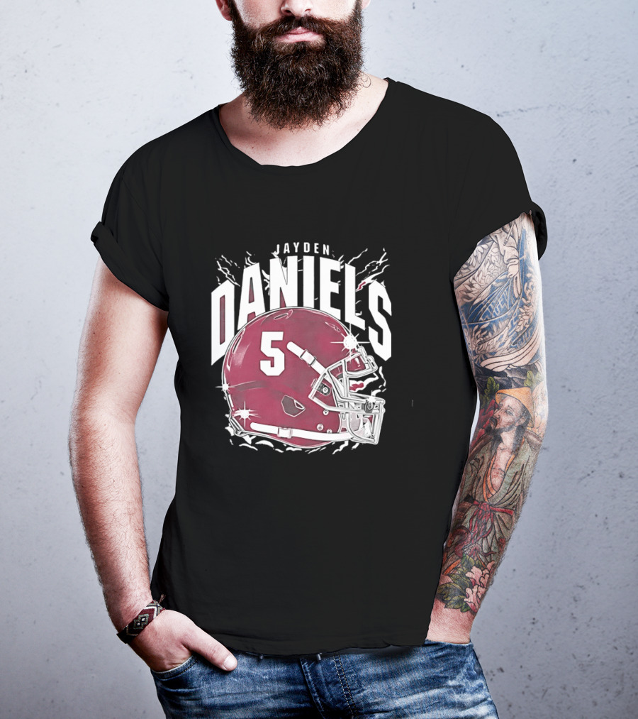Jayden Daniels 5 Football Helmet Washington Commanders T-Shirt