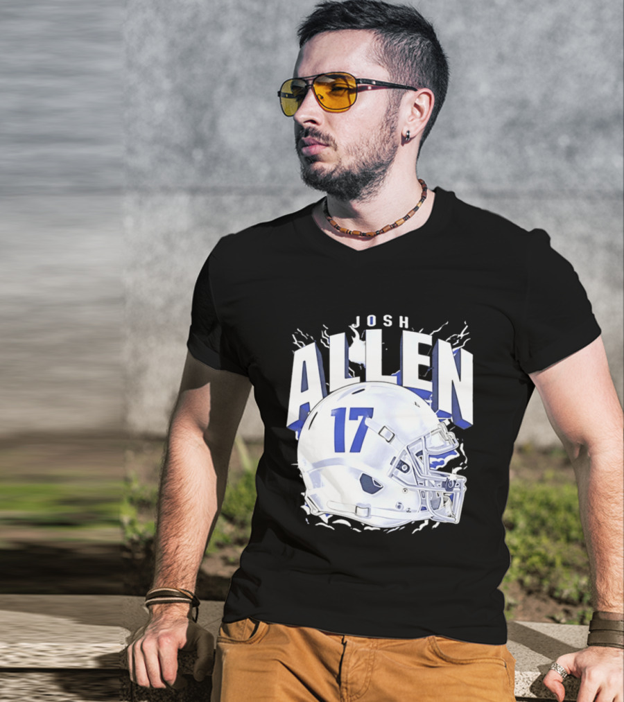 Josh Allen 17 Buffalo Bills Helmet T-Shirt