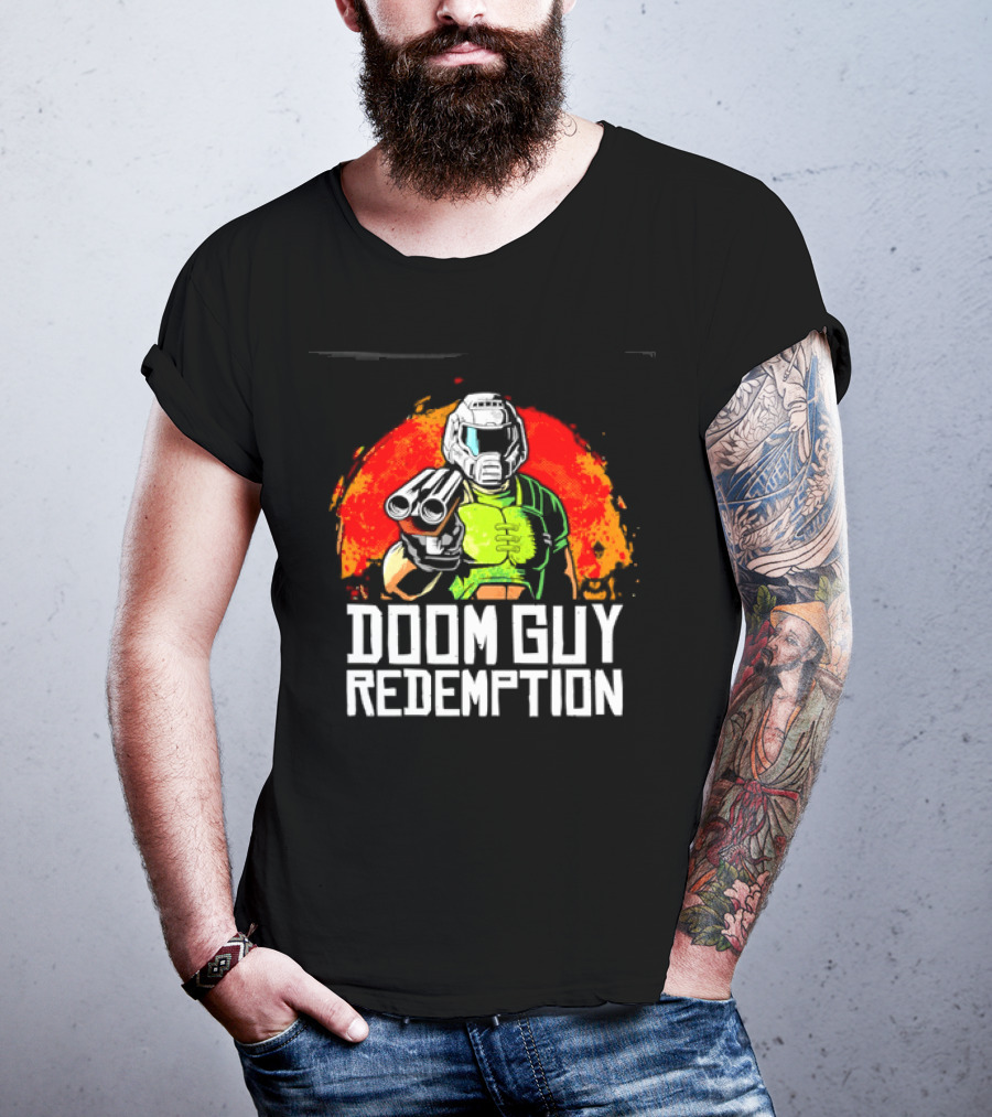 Doom Guy Redemption Video Game FPS Gaming Action T-Shirt