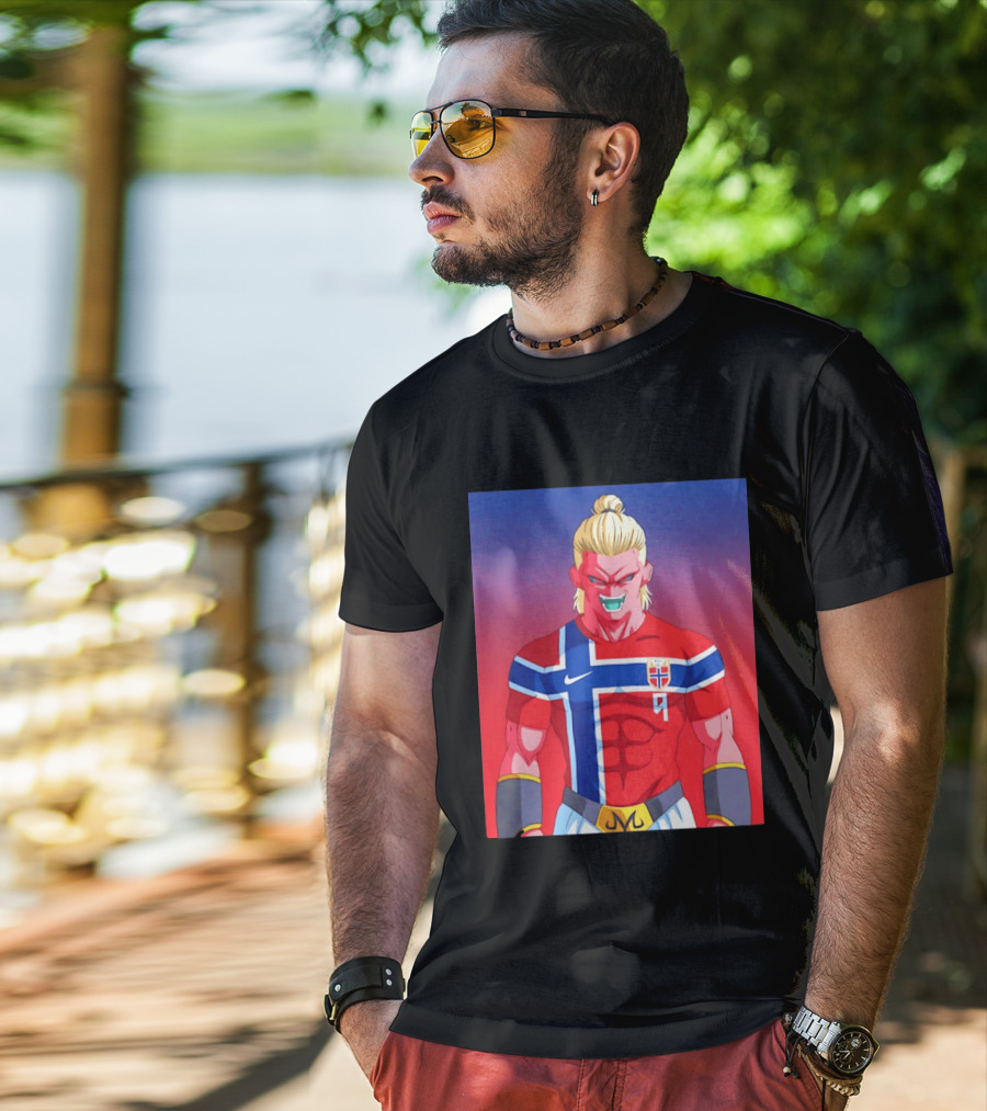 Erling Haaland As Dragon Ball Z Majin Buu With Norway Jersey 9 T-Shirt