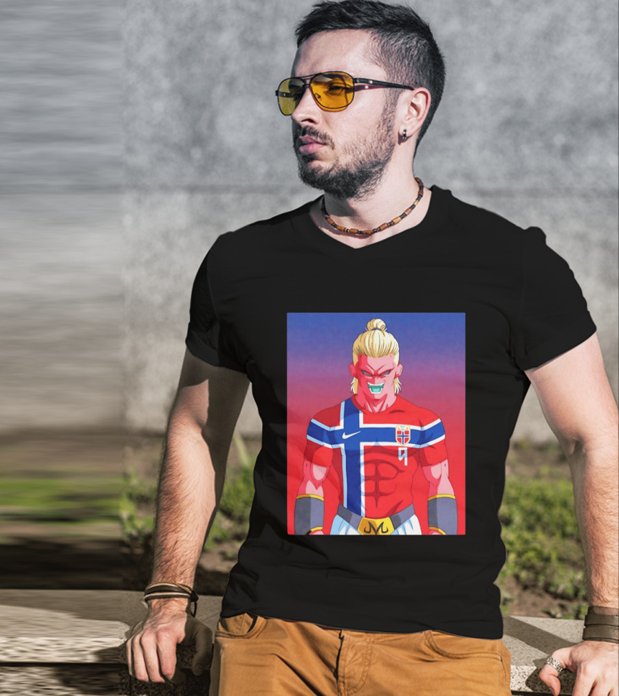 Erling Haaland As Dragon Ball Z Majin Buu With Norway Jersey 9 T-Shirt