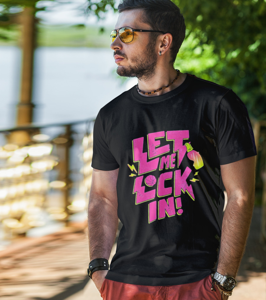 Let Me Lock In Bright Basketball Neon T-Shirt