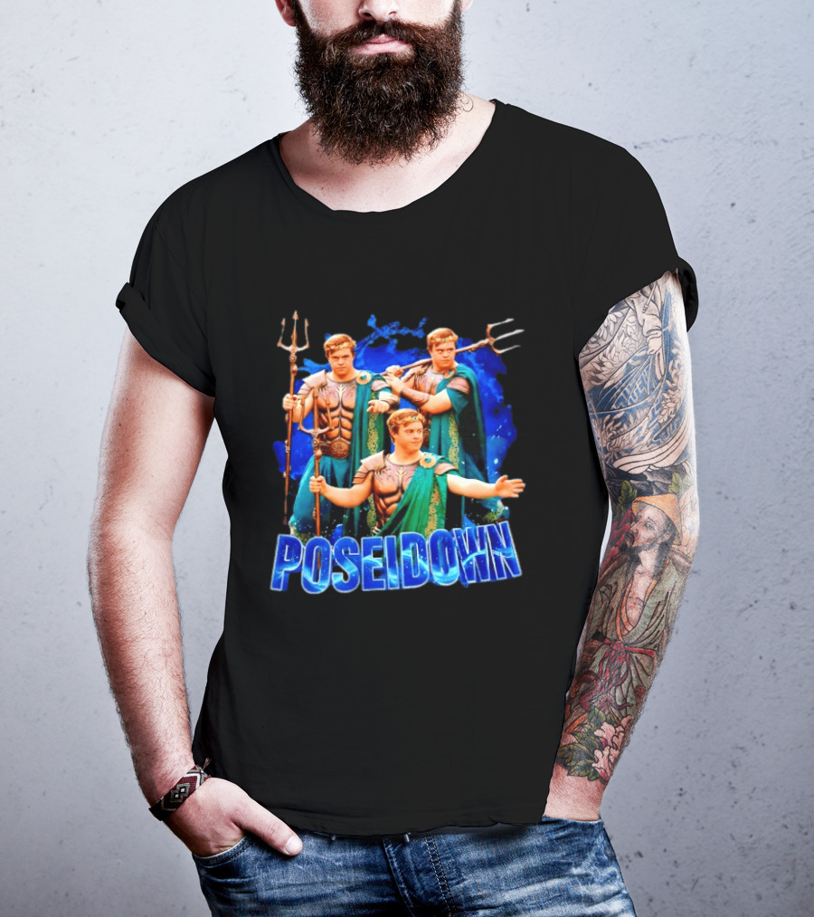 Poseidown Poseidon Down Syndrome Meme Greek God Trident T-Shirt