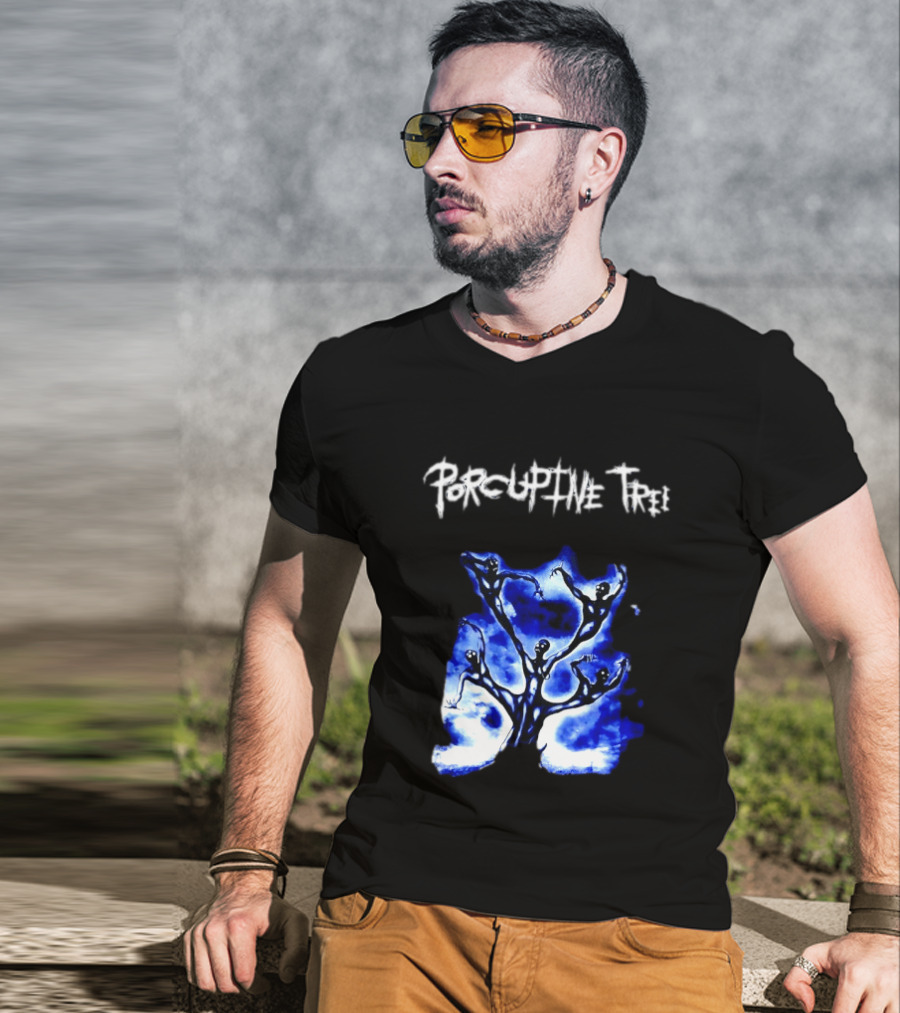 Porcupine Tree Ecelna Rock And Roll Blue Abstract Figures T-Shirt