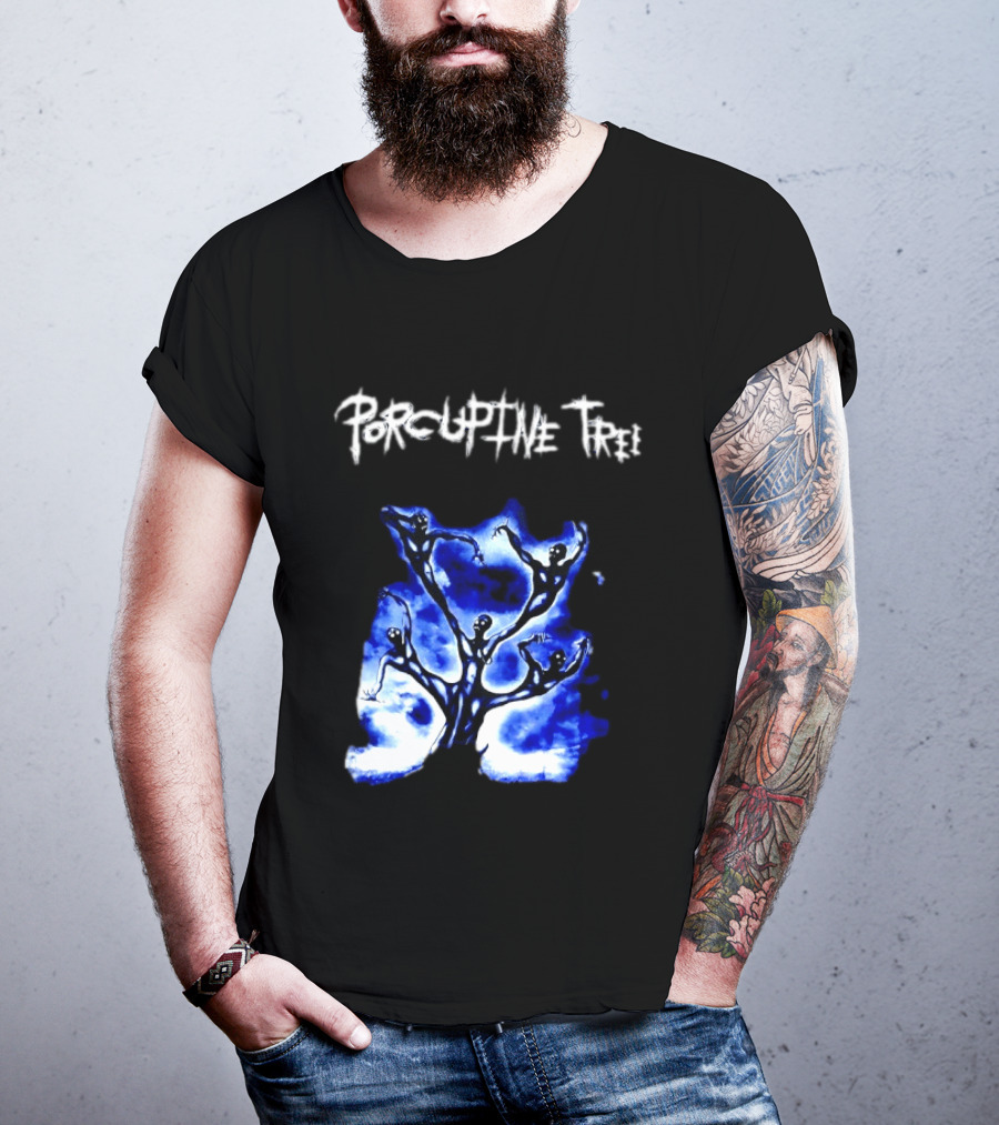 Porcupine Tree Ecelna Rock And Roll Blue Abstract Figures T-Shirt