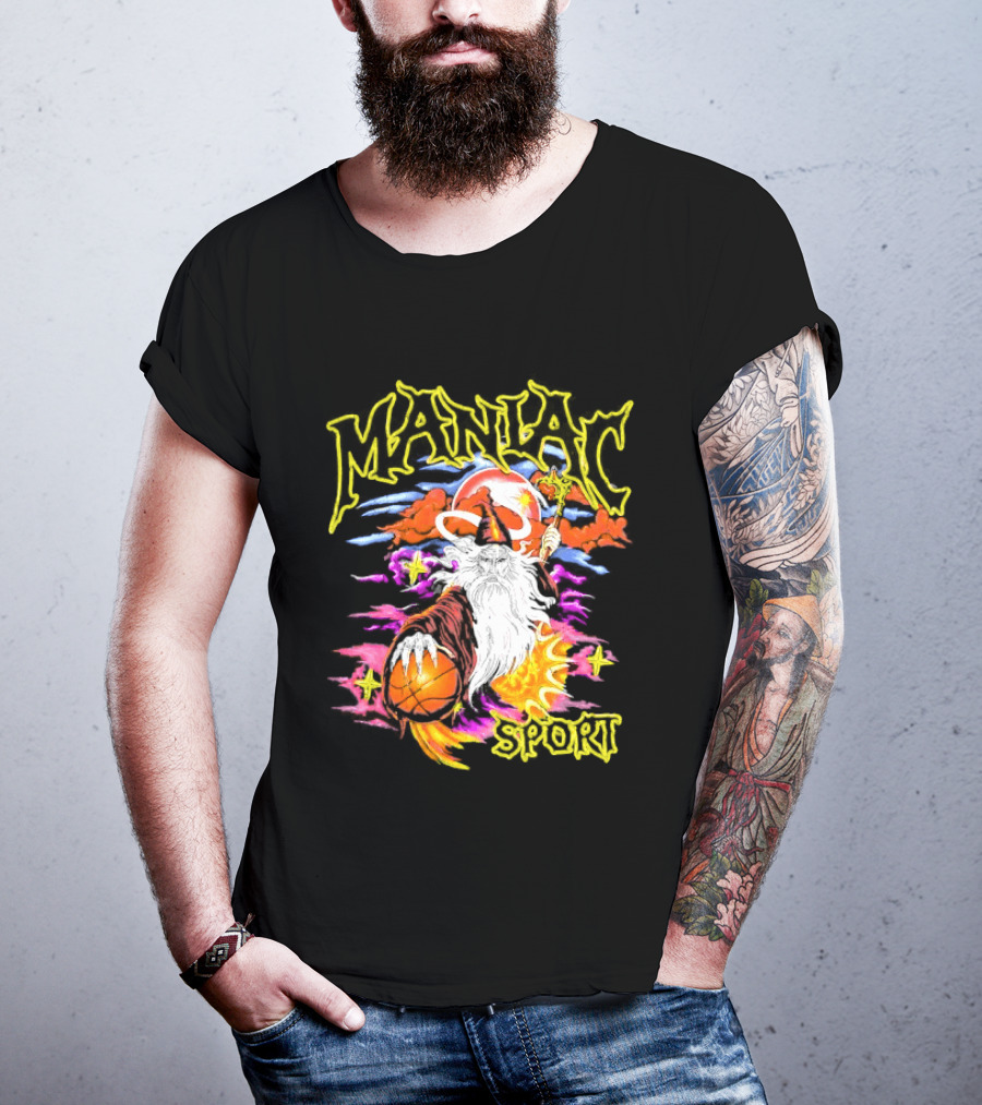 Maniac Sport Wizard Basketball Magic Santa Style Explosion T-Shirt