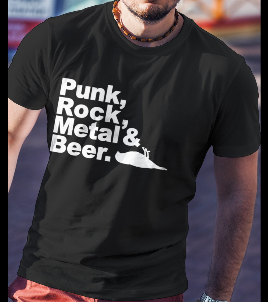 Punk Rock Metal Beer Bird Gesture T-Shirt