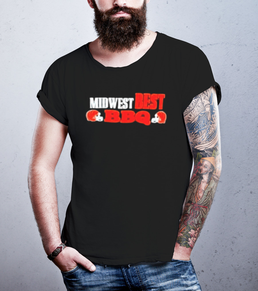 Midwest Best BBQ Cincinnati Bengals Football Helmets T-Shirt