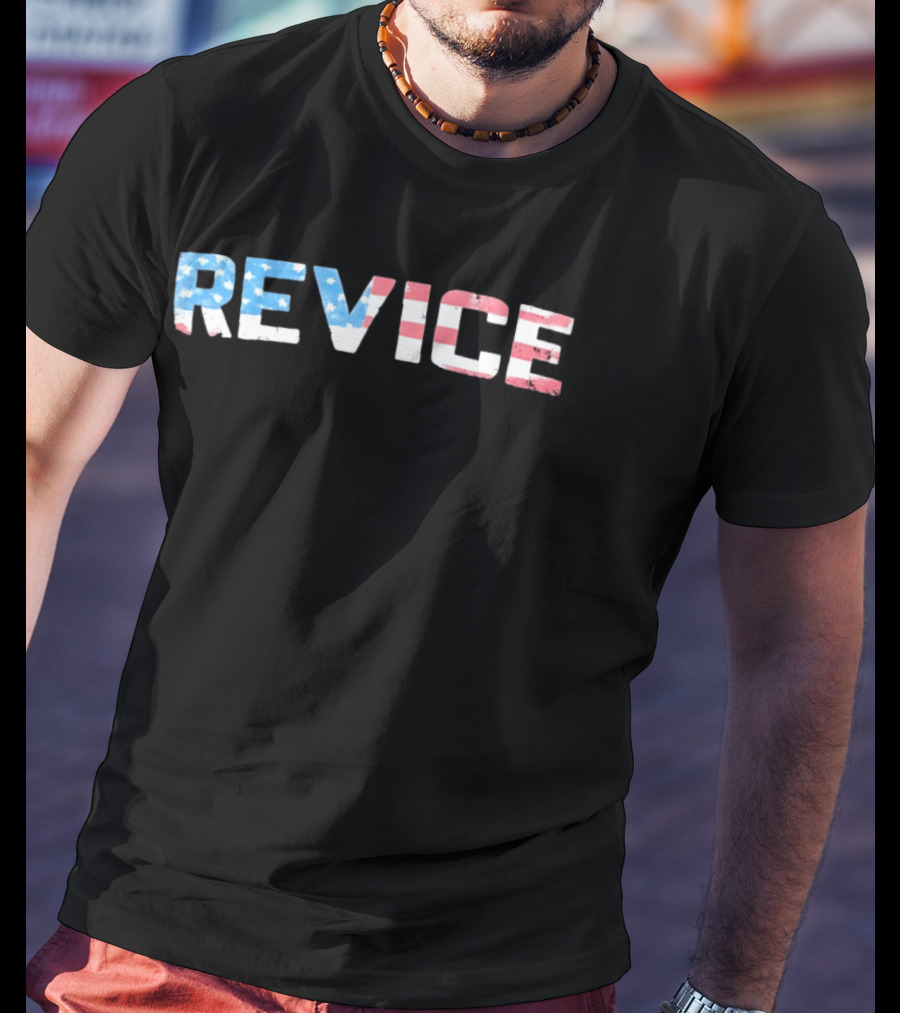 Revice Distressed American Flag USA Patriotic Stars And Stripes T-Shirt