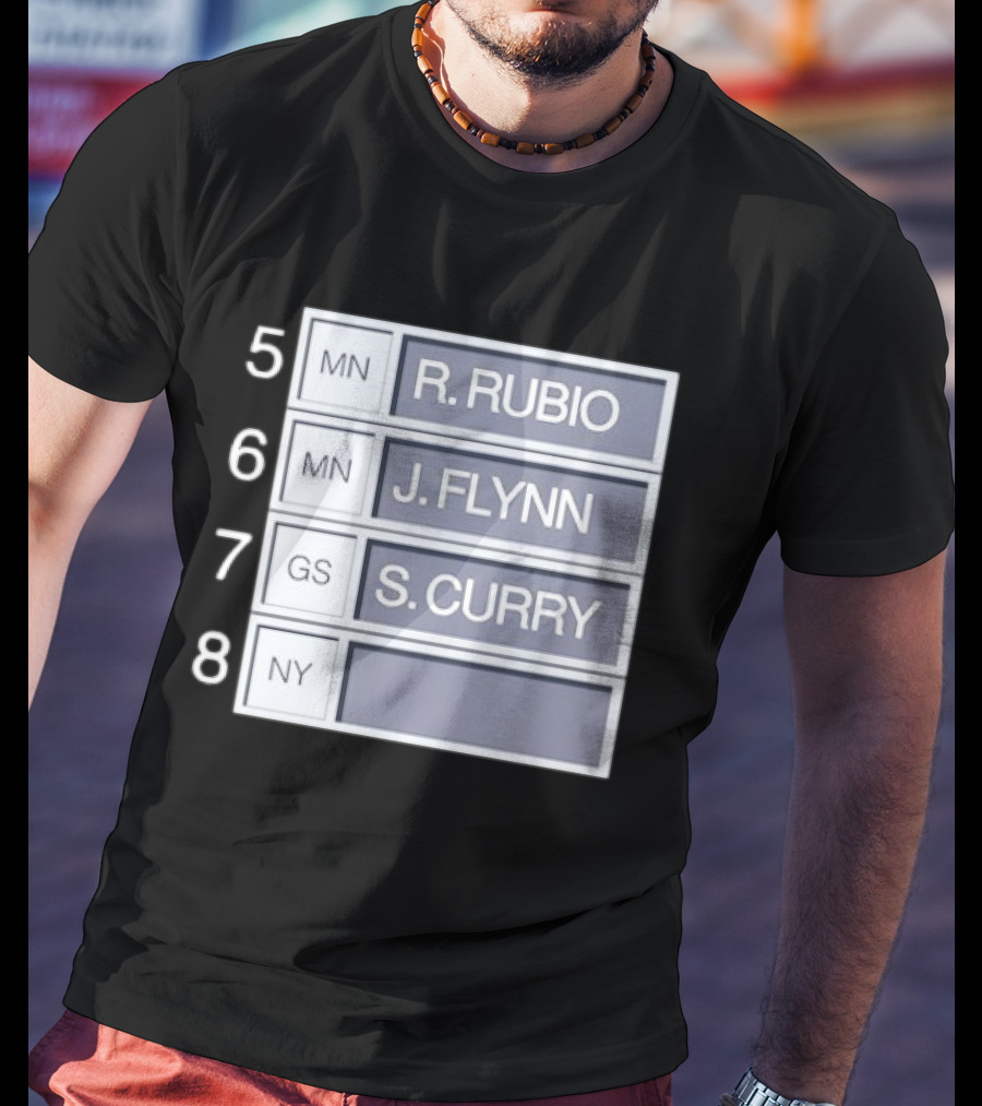 5 R. Rubio 6 J. Flynn 7 S. Curry 2009 NBA Draft Picks List T-Shirt