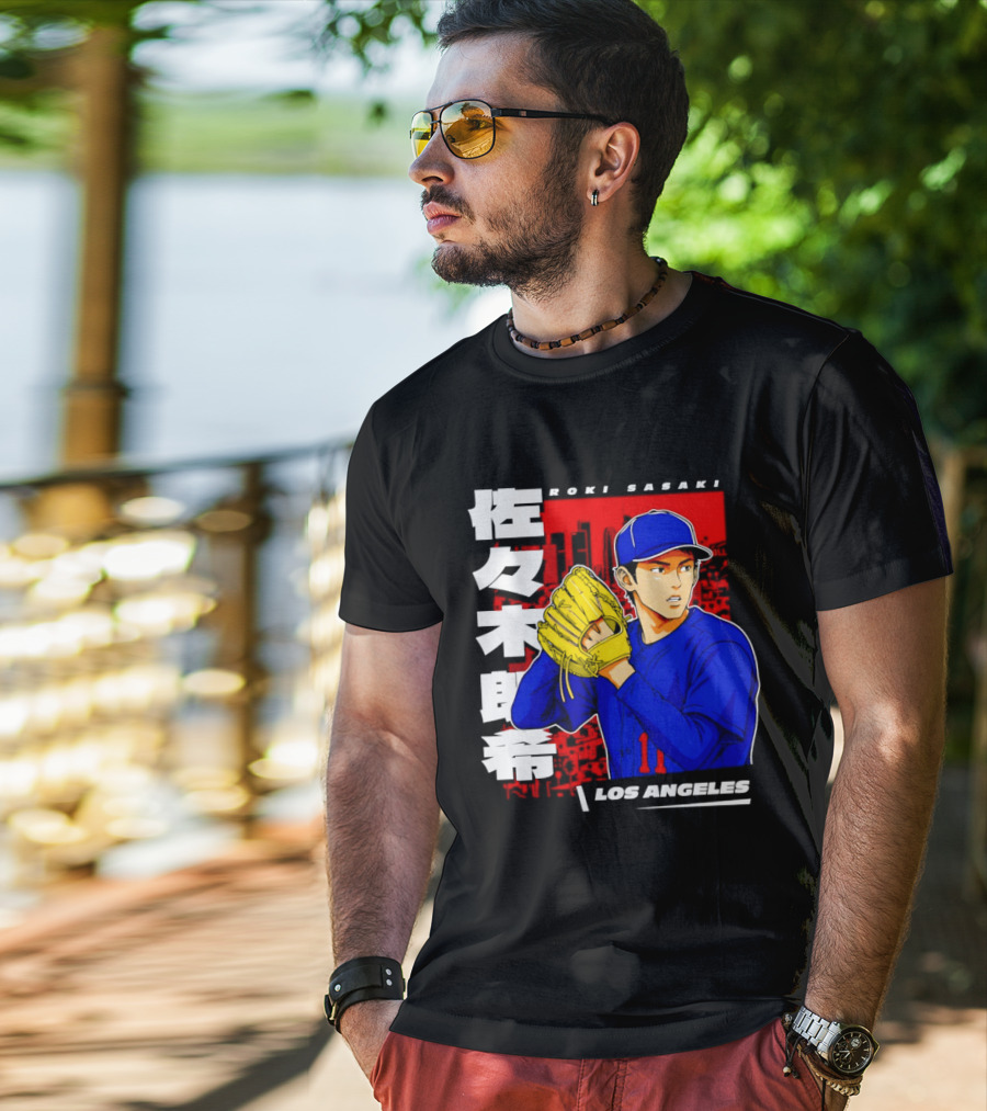 Roki Sasaki Los Angeles Baseball Japanese T-Shirt