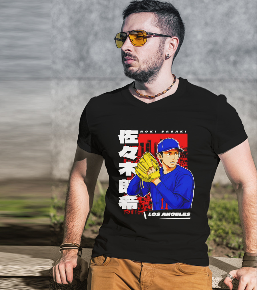 Roki Sasaki Los Angeles Baseball Japanese T-Shirt
