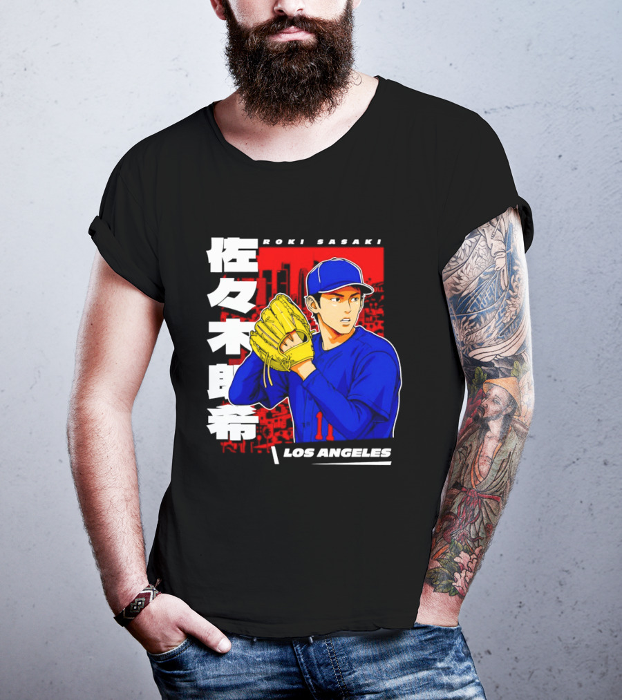 Roki Sasaki Los Angeles Baseball Japanese T-Shirt