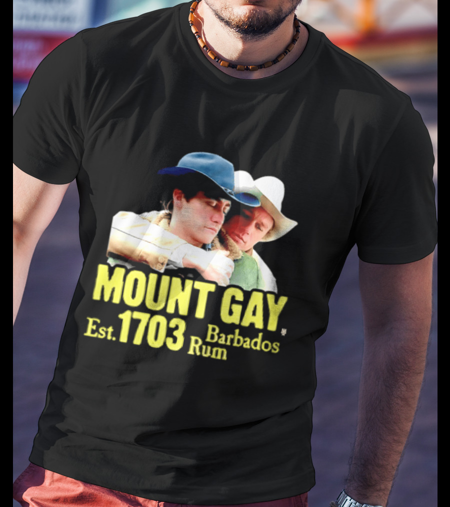 Mount Gay Est 1703 Barbados Rum Brokeback Mountain Cowboys T-Shirt