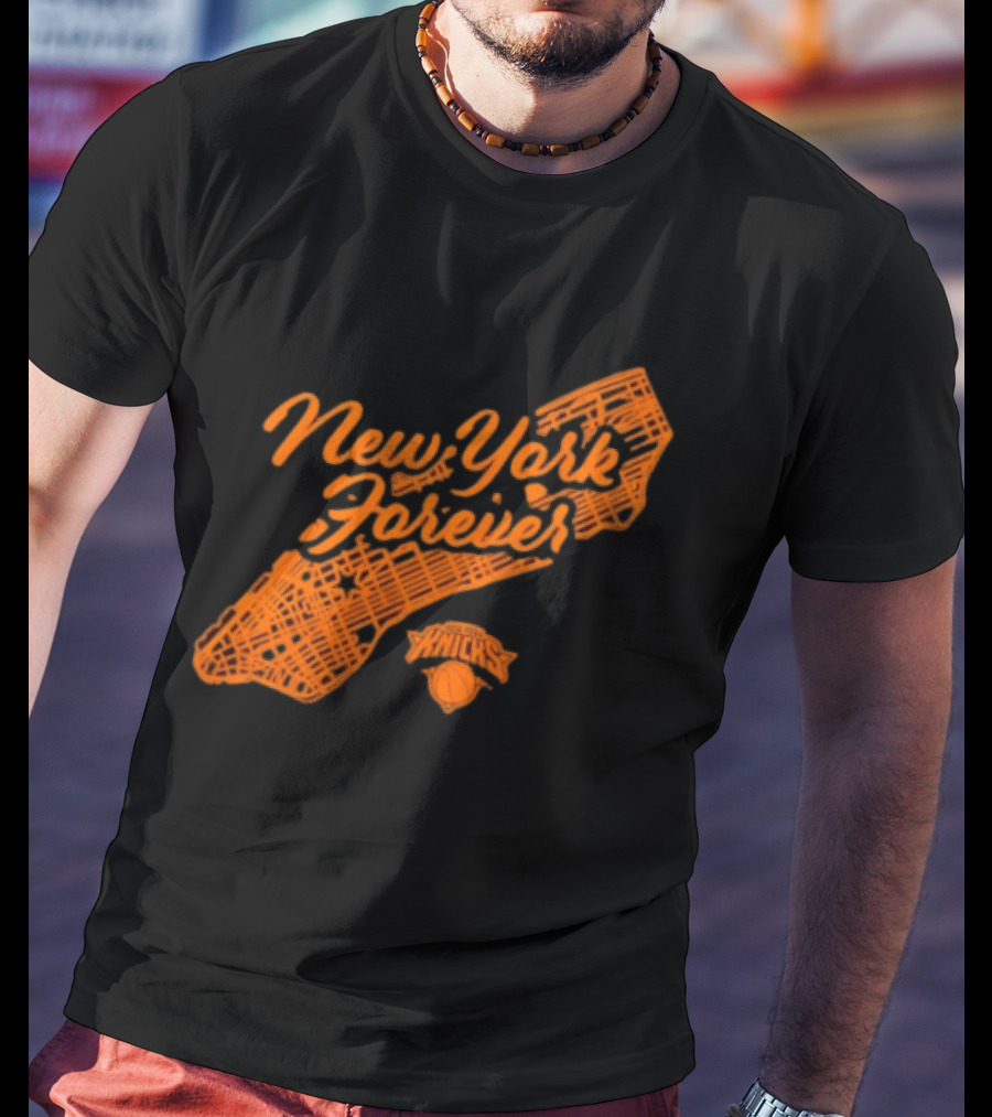 New York Forever Knicks NBA Basketball Map T-Shirt