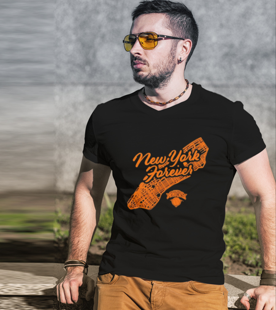 New York Forever Knicks NBA Basketball Map T-Shirt