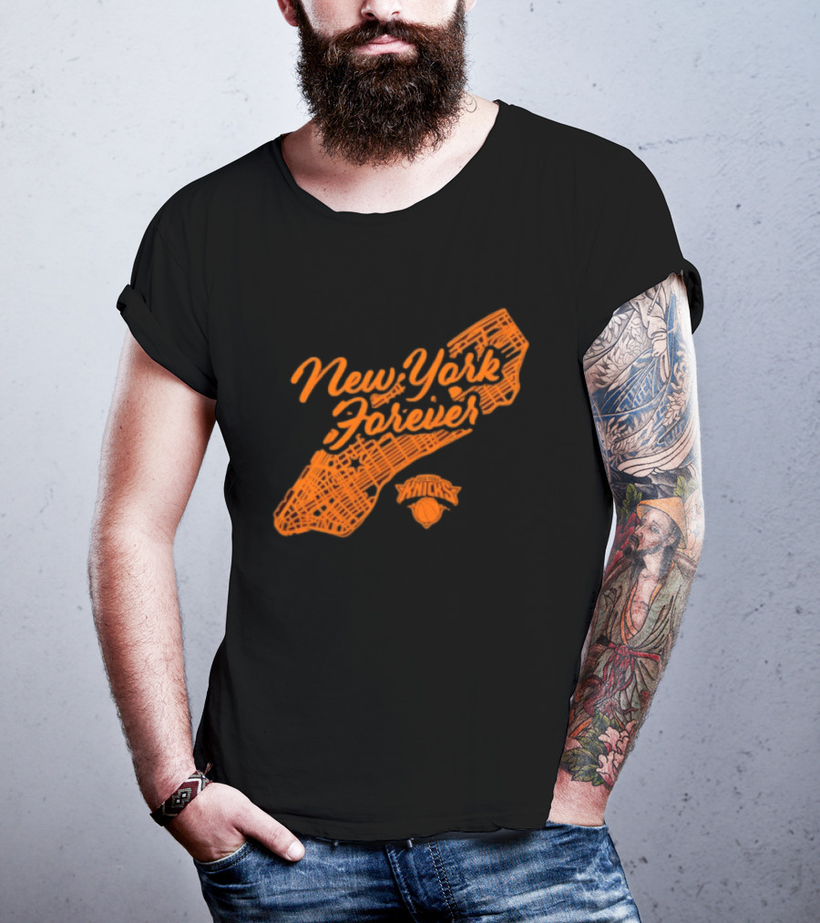 New York Forever Knicks NBA Basketball Map T-Shirt