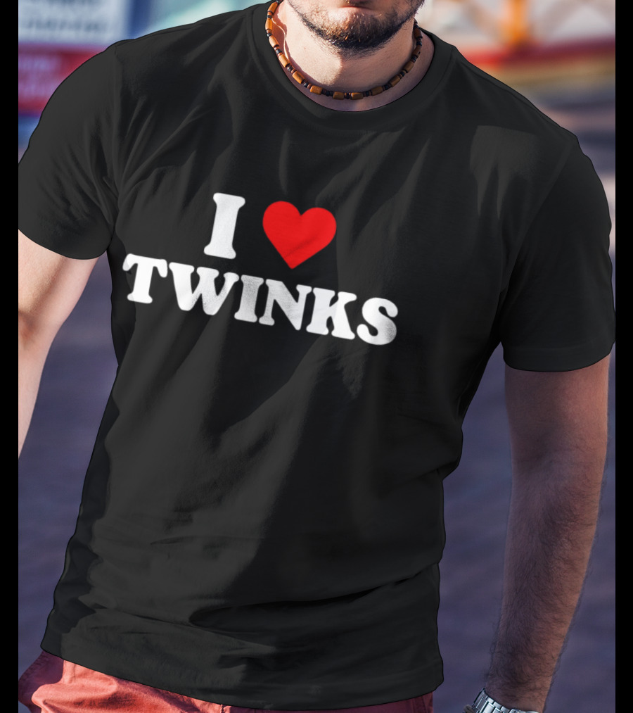 I Love Twinks Heart Symbol LGBTQ Pride Gay Interest T-Shirt